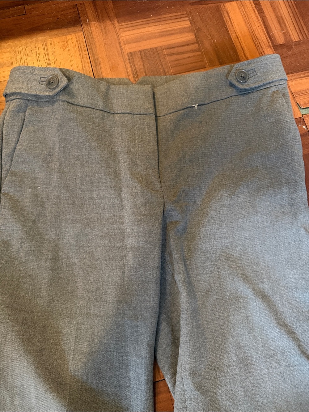 LOFT Light Gray Dress Pants with Button Tab Waist